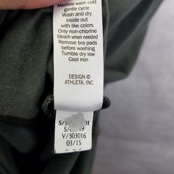 Athleta Serenity T-Strap Racerback Ruched Side Maxi Dress Sz S Grey Stretch Flaw - Picture 13 of 16